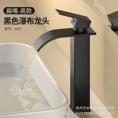 E-commerce Cross-border LED Light Waterfall Faucet Basin Wash Basin Table Basin Table Basin Home Hot And Cold Faucet