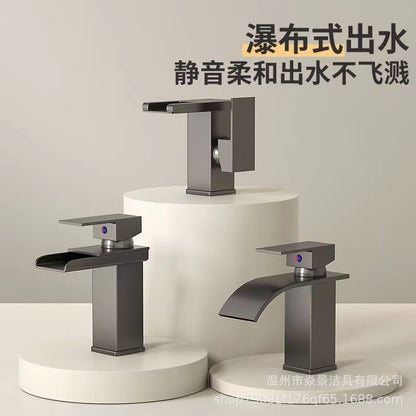 E-commerce Cross-border LED Light Waterfall Faucet Basin Wash Basin Table Basin Table Basin Home Hot And Cold Faucet