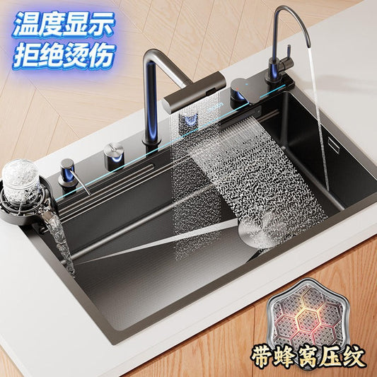 Neptunus Star Whale Flying Rain Vegetable Basin Large Single Slot Thickened 304 Stainless Steel Sink Kitchen Household Sink