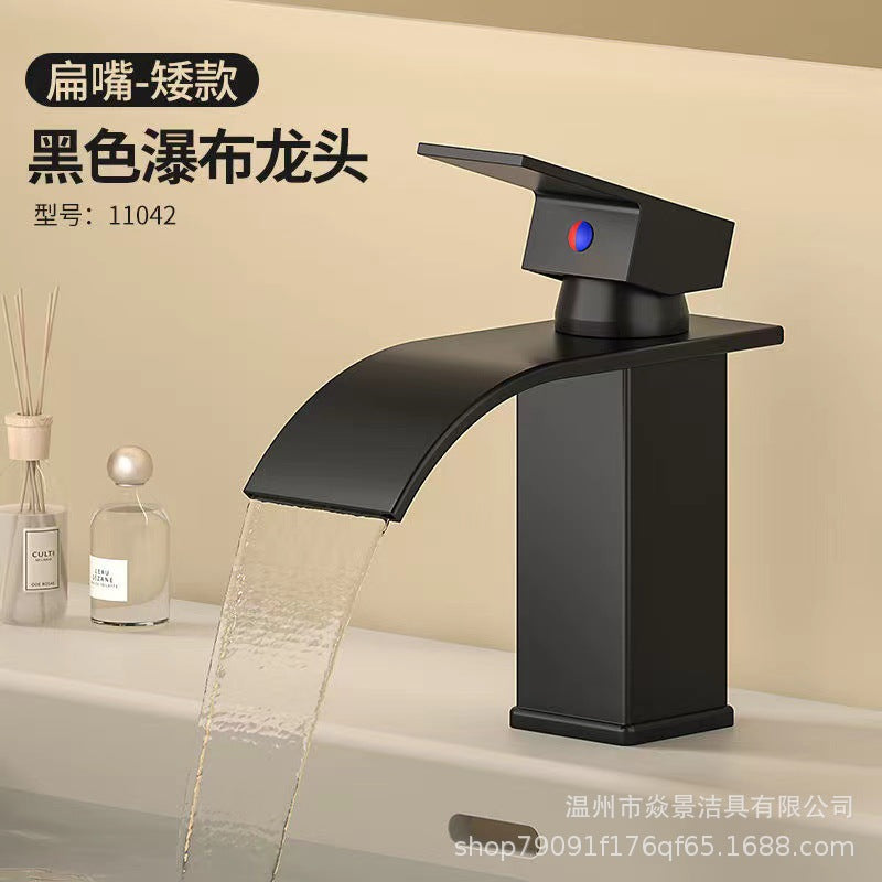 E-commerce Cross-border LED Light Waterfall Faucet Basin Wash Basin Table Basin Table Basin Home Hot And Cold Faucet