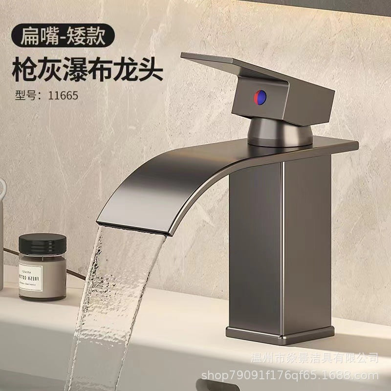 E-commerce Cross-border LED Light Waterfall Faucet Basin Wash Basin Table Basin Table Basin Home Hot And Cold Faucet