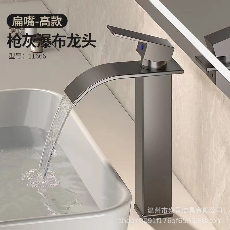 E-commerce Cross-border LED Light Waterfall Faucet Basin Wash Basin Table Basin Table Basin Home Hot And Cold Faucet