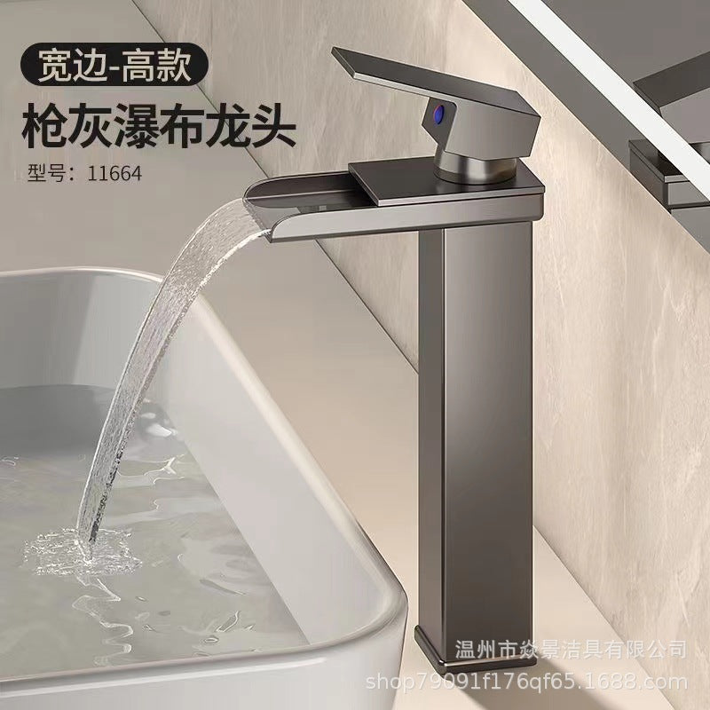 E-commerce Cross-border LED Light Waterfall Faucet Basin Wash Basin Table Basin Table Basin Home Hot And Cold Faucet