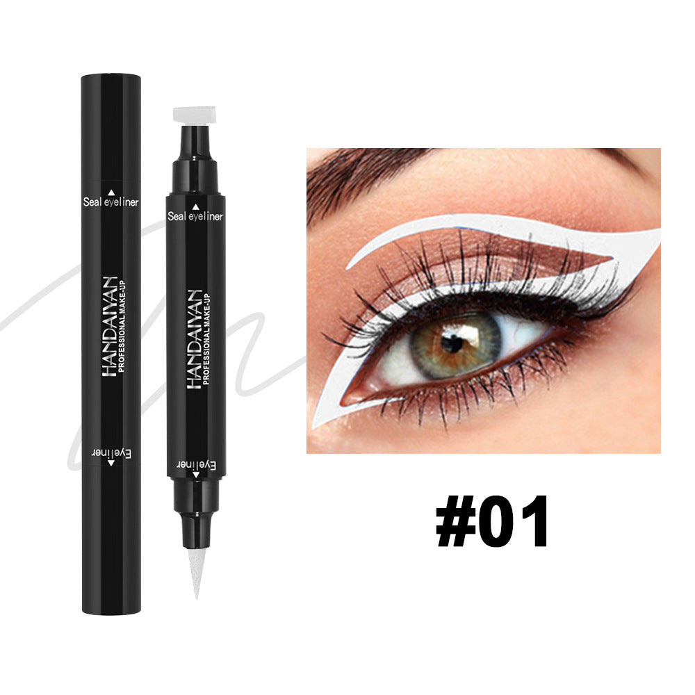 Triangle Eyeliner Seal Color Double Eyeliner Pen Waterproof Sweat-proof Quick-drying Handaiyan Makeup