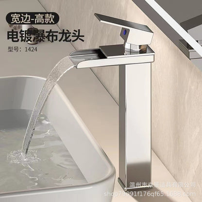 E-commerce Cross-border LED Light Waterfall Faucet Basin Wash Basin Table Basin Table Basin Home Hot And Cold Faucet