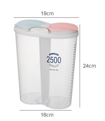 Grains Sealed Cans Plastic Compartment Storage Cans Kitchen Household